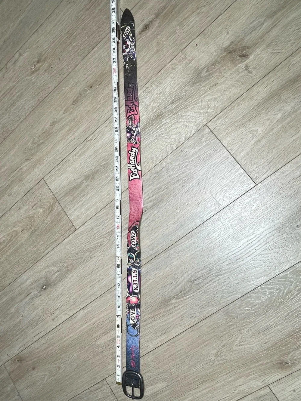 Vintage Ed Hardy “Love Kills Slowly” D Ring Leather Belt